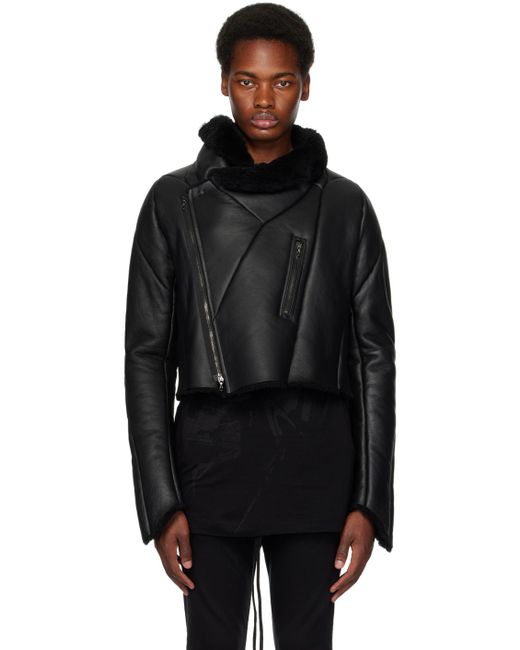 Julius Black Zipped Leather Jacket for men