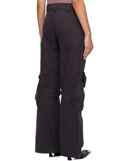 Acne Black Cargo Pocket Trousers