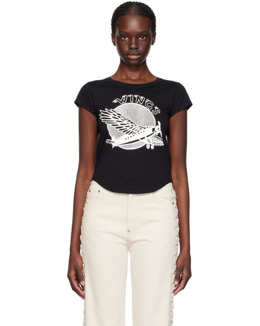 T-shirt 'wings' noir Stella McCartney en coloris Black