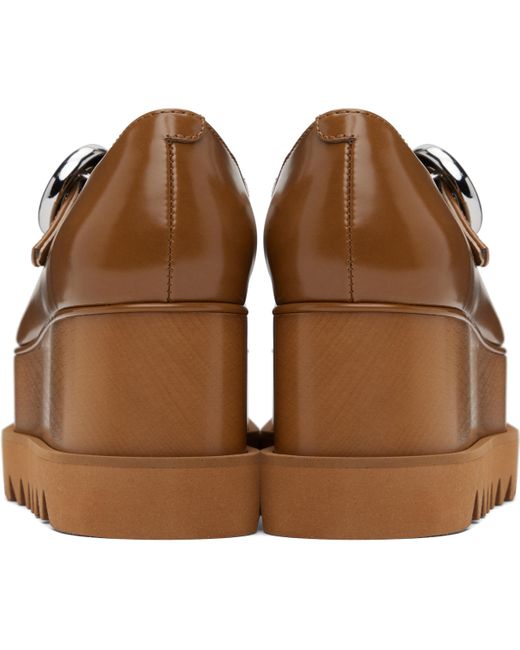 Stella McCartney タン Elyse T-Bar プラットフォーム メリージェーン ダービー Black