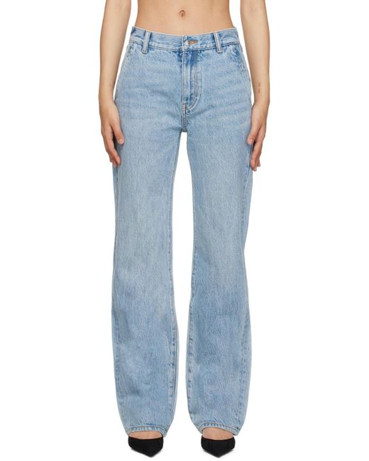 Alexander Wang Blue Ez Mid-rise Straight Leg Jeans | Lyst UK