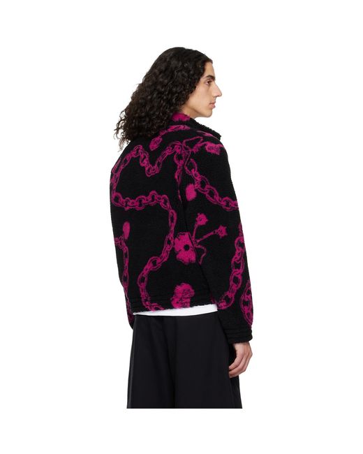 Chopova Lowena Black Charm Party Fitted Fleece Jacket for men