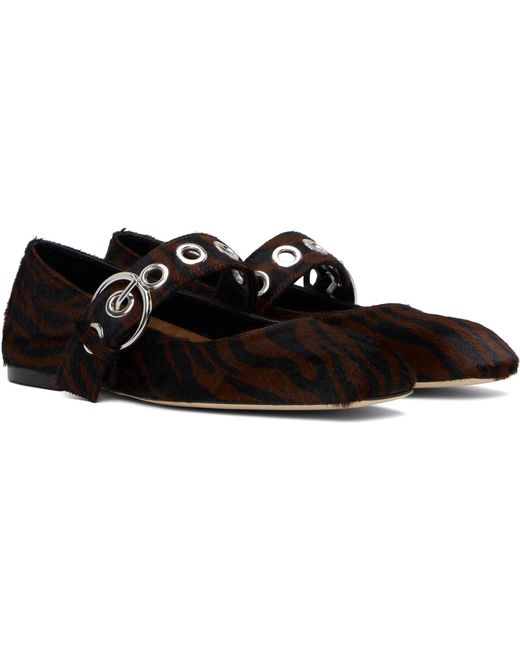 Aeyde Black Uma Eyelet Mary-Jane Ballerina Flats