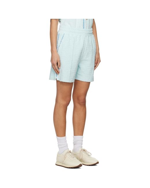 Casablanca Blue Monogram Towelling Shorts
