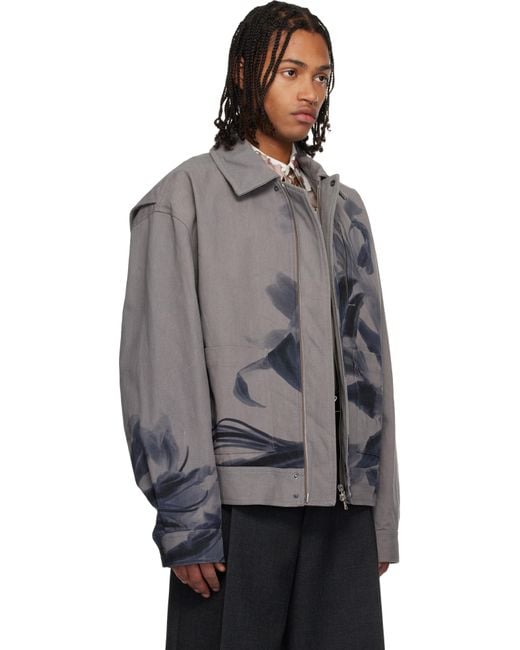 Dries Van Noten Black Floral Jacket for men