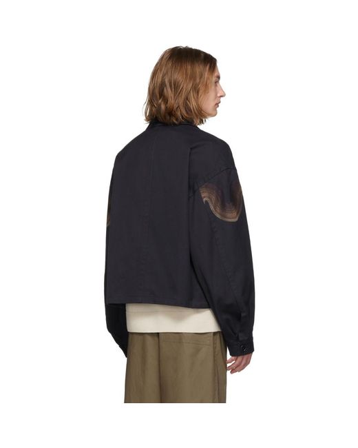 メンズ Dries Van Noten Verner Panton Edition ネイビー エンブロイ