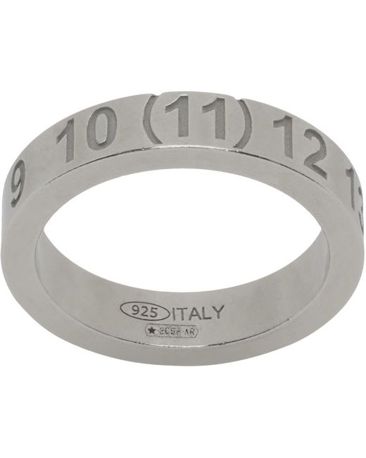 Maison Margiela Metallic Silver Numerical Ring for men