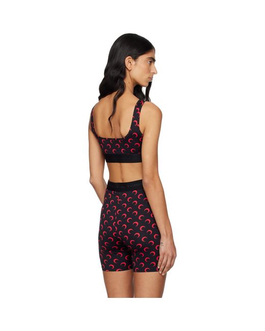 MARINE SERRE Black Ssense Exclusive Recycled Moon Jersey Sport Bra