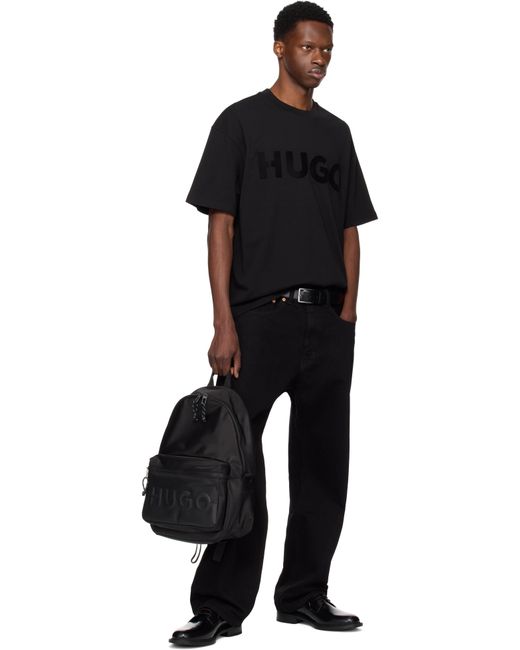 HUGO Printed-Logo Backpack in Black for Men | Lyst UK