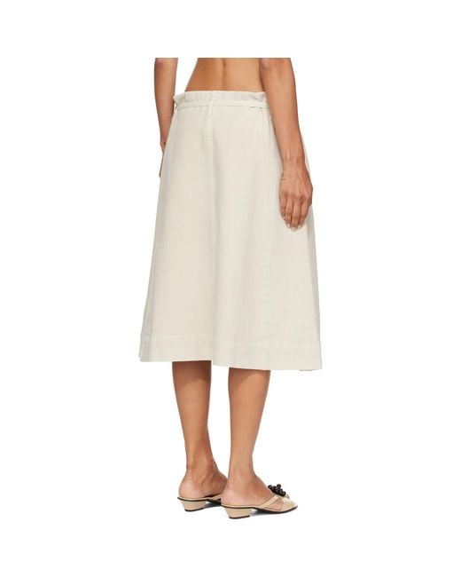 LE17SEPTEMBRE Natural Off- Kate Denim Midi Skirt