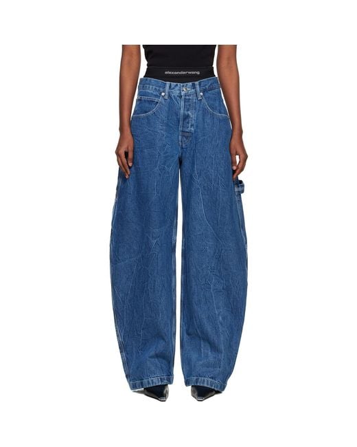 Alexander Wang Blue Pre-Styled Mid-Rise Oversized Jeans
