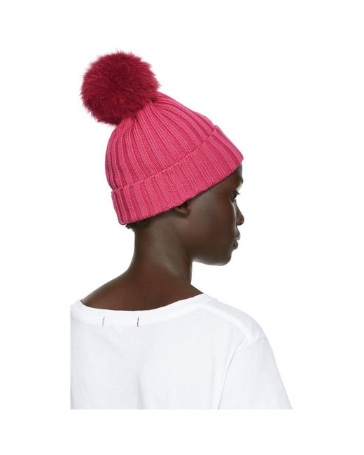 moncler pink beanie