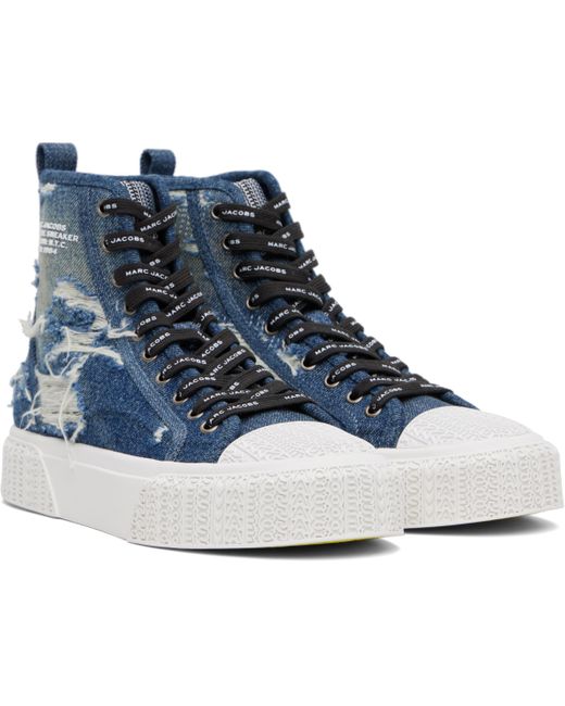 Marc Jacobs ブルー 'The Rip And Repair' デニム ハイカットスニーカー Blue
