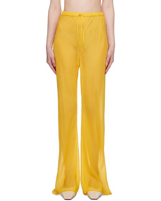SILK LAUNDRY Yellow Bias-cut Lounge Pants