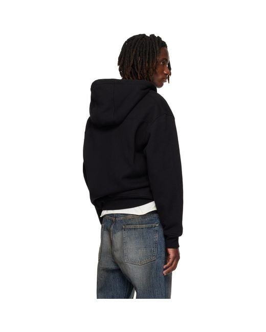 Rhude Black Classique Zip Up Hoodie for men