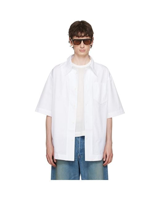 AMI White Cotton 'ami De Coeur' Wide Shirt for men