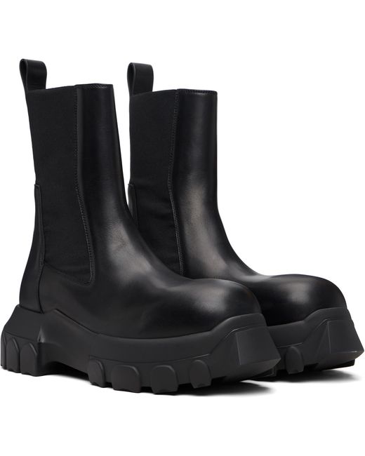 Rick Owens Black Temple Beatle Bozo Tractor Boots for men