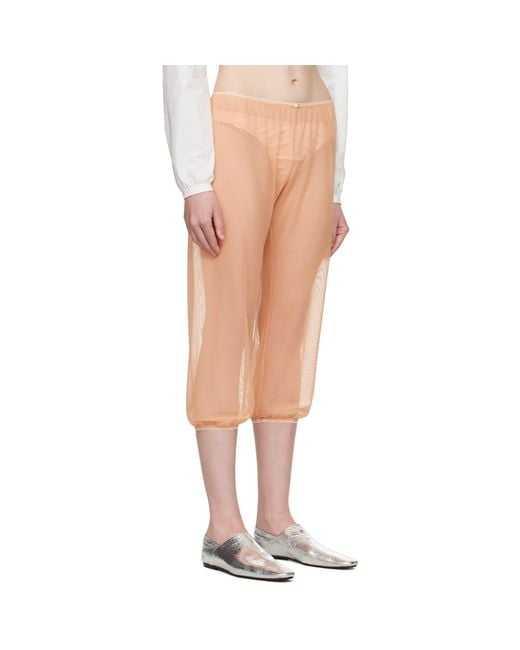Colleen Allen Orange Stretch Tulle Sleep Capri Trousers