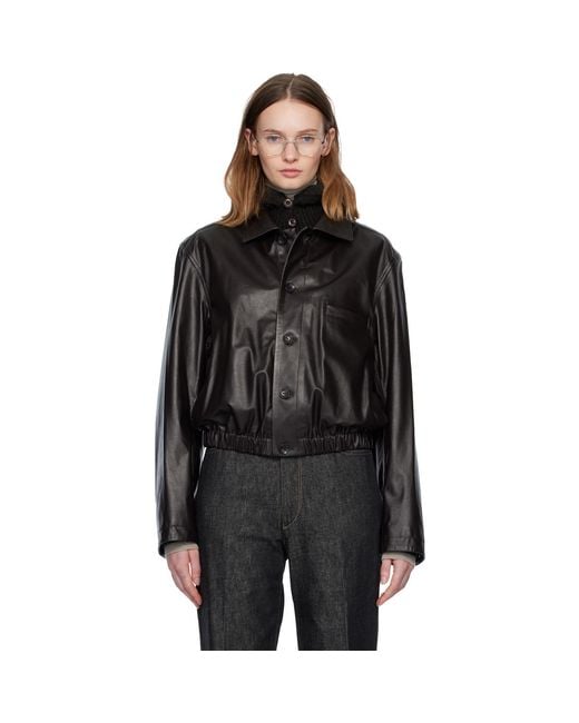 Lemaire Black Soft Leather Jacket