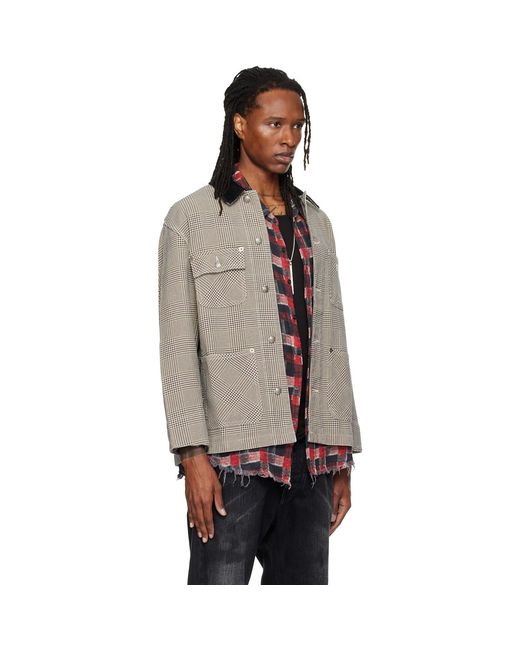 R13 Brown Relaxed Chore Jacket for men
