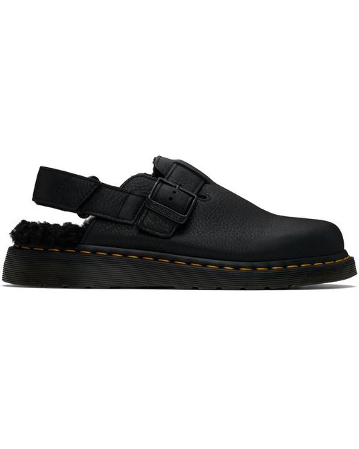 Dr. Martens Black Jorge Ii Faux-Fur Lined Mules for men