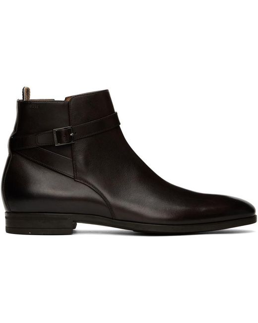 BOSS by HUGO BOSS Brown Kensington Boots in Black for Men Lyst