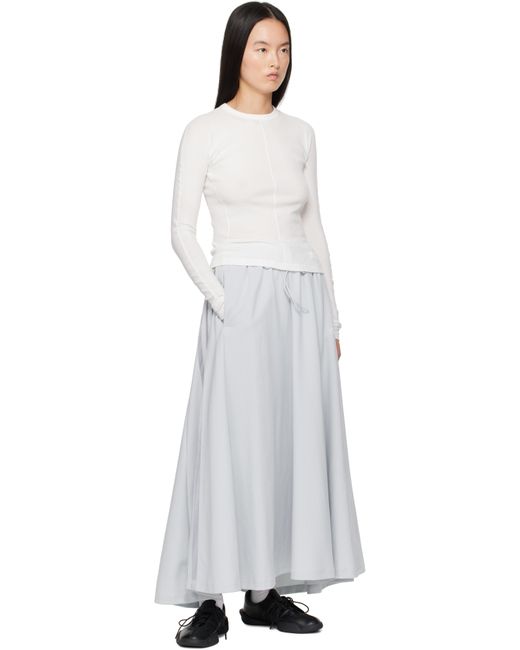 Y-3 White Fitted Long Sleeve T-Shirt