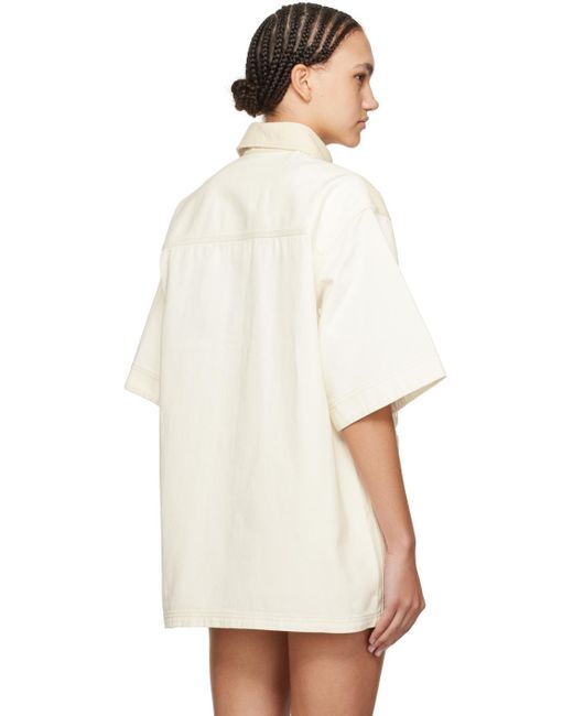 Stella McCartney Natural Beige & White Workwear Denim Shirt