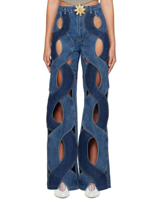 Area Blue Rope Cutout Jeans