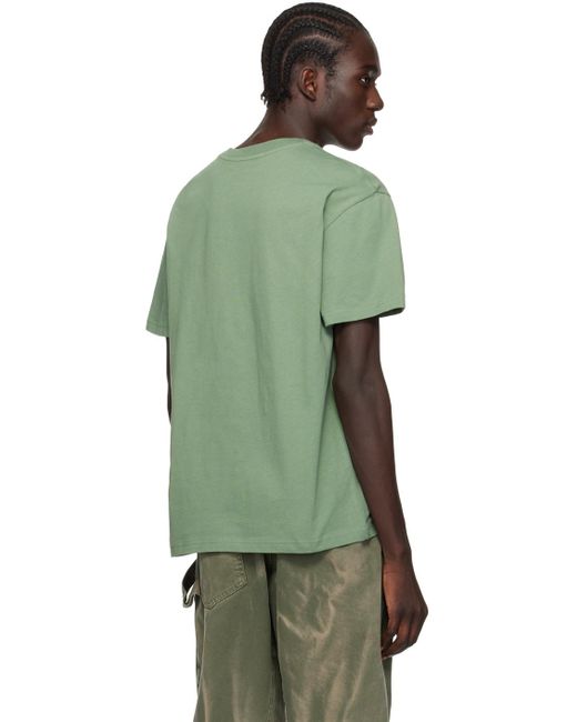 メンズ J.W. Anderson ーン ロゴ刺繍 Tシャツ Green