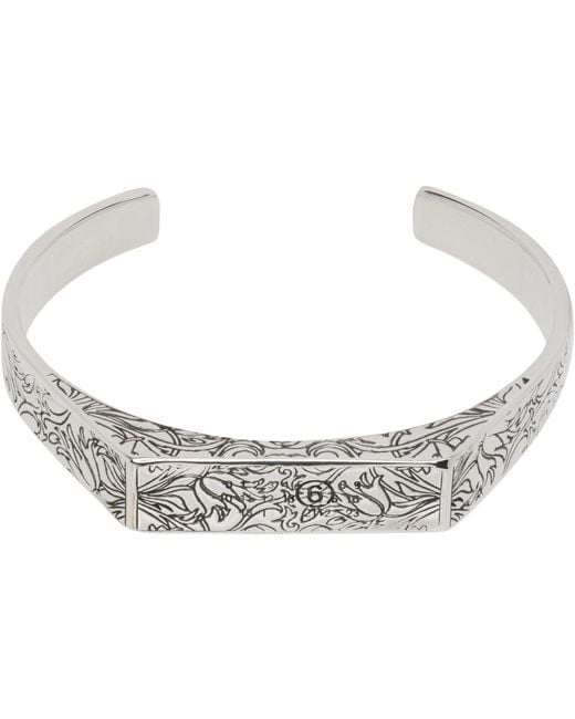 MM6 by Maison Margiela Metallic Eroded Motif Bracelet for men
