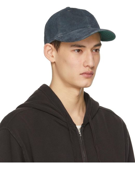 RRL Indigo Suede Rough Out Baseball Cap 