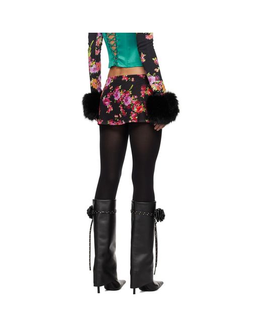 GUIZIO Black Floral Miniskirt