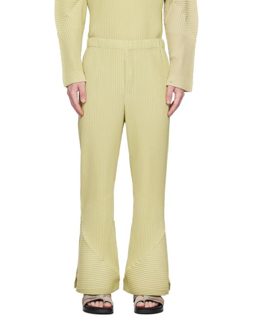Homme Plissé Issey Miyake Yellow Homme Plissé Issey Miyake Green Stem Trousers for men