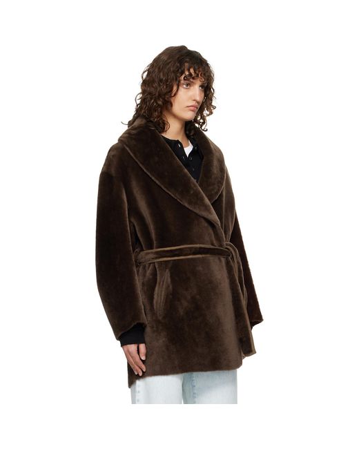 Nour Hammour Black Seraphina Shearling Coat
