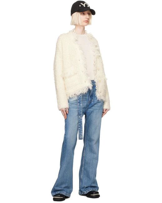 OPEN YY Blue Belted Loose Bootcut Jeans