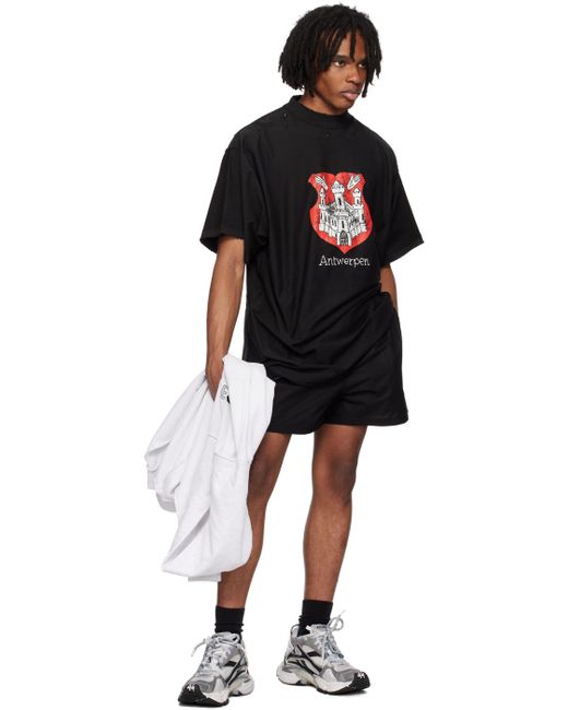 Balenciaga 'Antwerpen' Inside-Out T-Shirt in Black for Men Balenciaga 'Antwerpen' Inside-Out T-Shirt in Black for Men