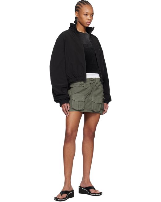 T By Alexander Wang Black Ruched Track Jacket