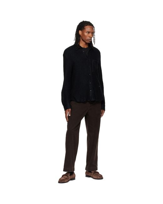 Wooyoungmi Black Knit Mohair Shirt for men