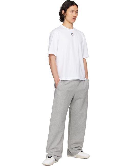 MARINE SERRE White Organic Cotton Plain T-Shirt for men