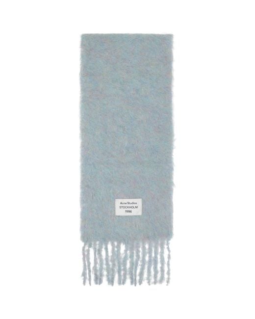 Acne Black Logo Wool Scarf