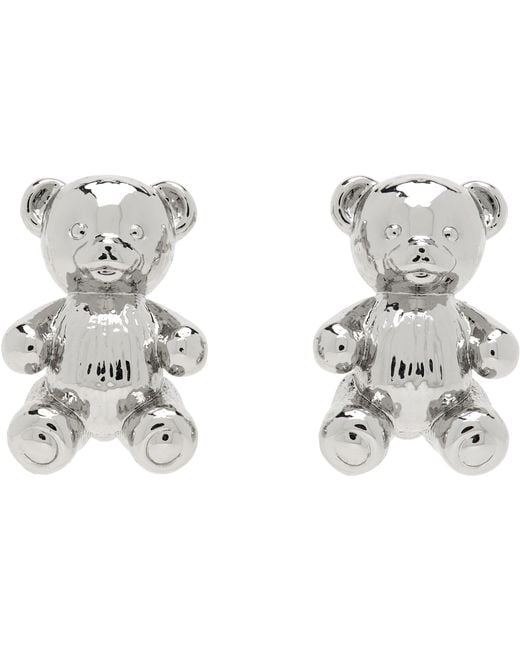 Marc Jacobs Black 'The Teddy Bear' Stud Earrings