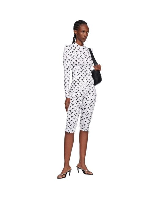 MARINE SERRE White Recycled Moon Jersey Capri Leggings