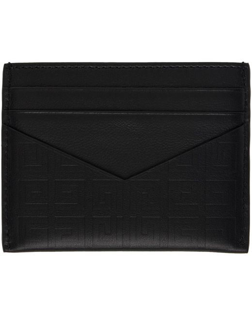 Porte-cartes noir en cuir à motif à logo 4g Givenchy en coloris Black