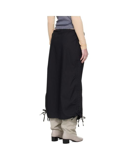 Baserange Black Pictorial Strap Midi Skirt