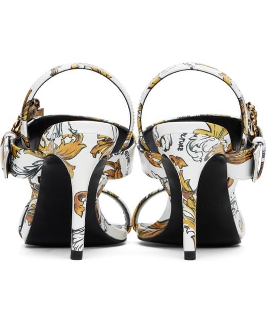 Versace Jeans Couture Black Logo Couture Emily Slingback Heeled Sandals