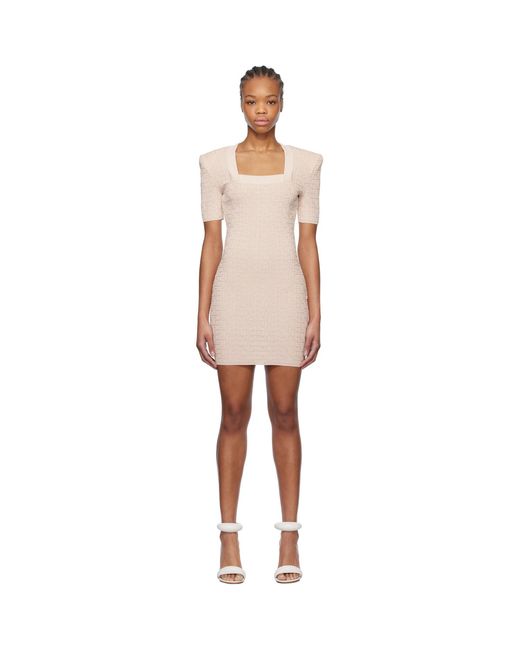 Balmain Black Glittered Monogram Minidress