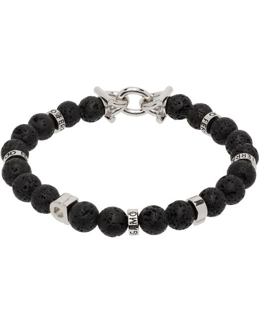 Ferragamo Black Gancini Elasticized Bracelet for men