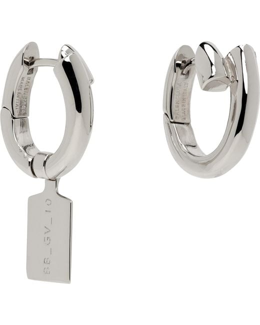 Balenciaga Metallic Saint-Germain Tag Earrings for men