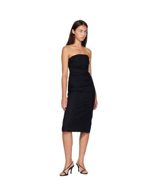 Anine Bing Black Tyla Midi Dress